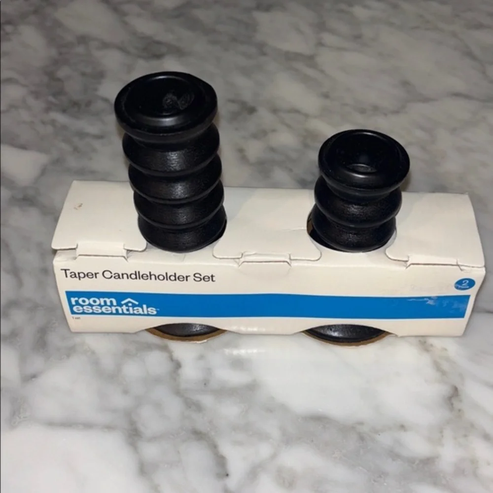 Room Essentials Ebony Taper Candleholder Duo